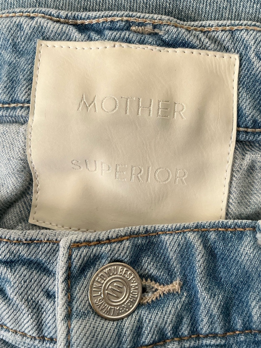 MOTHER SUPERIOR Jeans Full-Pipe Flood Back Pedal Blue Size 28 - Picture 9 of 14